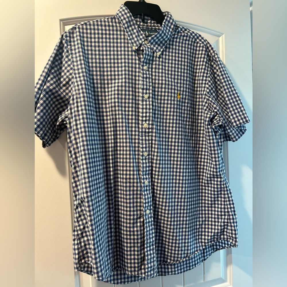 MENS Ralph Lauren Polo. XL blue gingham